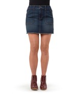 No Boundaries Juniors Denim Hi Rise Skirt Size X-LARGE Dark Wash Frayed ... - £14.09 GBP