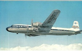 United Air Lines DC 7 airline issued Airplane Postcard - £17.12 GBP