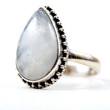 925 Sterling Silver Rainbow Moonstone Handmade Ring SZ H to Y Festive Gift R1015 - £25.52 GBP