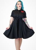 Embroidered Red Rose Circle Dress XS-3XL - $69.95