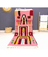 Moroccan Pink Runner Boho Berber Runner Rug Kitchen Handmade Wool Hallwa... - £186.08 GBP