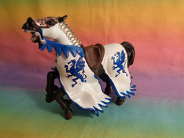 2004 Papo Medieval Brown Horse Replacement Figure White / Blue Dragon Armor - £4.61 GBP