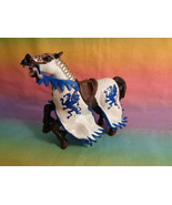 2004 Papo Medieval Brown Horse Replacement Figure White / Blue Dragon Armor - £4.39 GBP