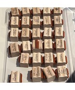 Stampin Up! Fancy Flexible Phrases Rubber Stamps Words Set Of 28 - $27.04 CAD