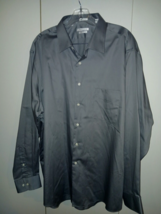 VAN HEUSEN MEN&#39;S LUX SATEEN REGULAR FIT GRAY LS DRESS SHIRT-18x34/35-NWO... - $20.57