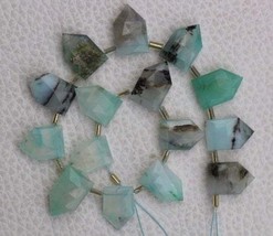 Natural, 14 pieces faceted pentagon Peruvian OPAL briolette beads, 10x15--10x17  - £29.28 GBP