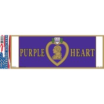 Bumper Sticker  - Purple Heart 3-1/4&quot;X 9&quot; - $8.64