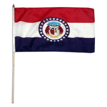 1 Dozen 12&quot;x18&quot; Missouri State Stick Flags 12x18in Handheld - $485.73 MXN