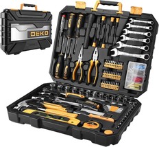 208 Piece Tool Set General Hand Tool Kit Auto Repair Tool Box with Plastic Toolb - £111.26 GBP