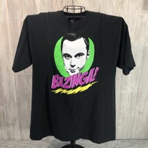 Big Bang Theory BAZINGA! Funny Sheldon Black Cotton T Shirt Size XL EUC - $18.76
