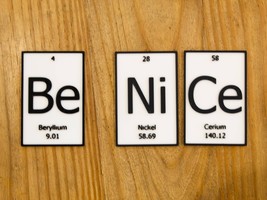 BeNiCe | Periodic Table of Elements Wall, Desk or Shelf Sign - $12.00