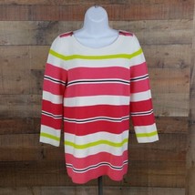 Ann Taylor Loft Sweater Womens Size M 3/4 Sleeve Multi Color TD21 - £6.60 GBP