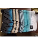 MLankerr XL Men’s Swim Trunks – Turquoise, Blue &amp; Brown Stripes - €10,73 EUR