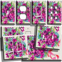 Vintage Purple Garden Flowers Light Switch Outlet Wall Plates Floral Room Decor - £9.43 GBP+