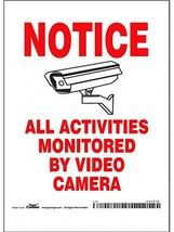 NOTICE ALL ACTIVITIES MONITORED BY VIDEO CAMERA Adhesive Sticker Sign 7x... - $431.74 MXN