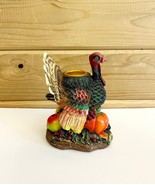 Christmas Tree Shop Thanksgiving Turkey Candle Holder 4.5&quot; LN - $27.41 CAD