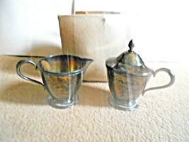 Vintage Carol Oneida Ltd. Silver Plated Creamer &amp; Sugar Bowl w/lid - £13.52 GBP