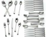 Lenox 50 Piece Flatware Set Service for 6 Banded Ends 18/10 Stainless Ur... - $154.00