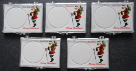 5 Edgar Marcus Silver Eagle Snaplock Case Coin Holder 2X3 Santa Merry Ch... - $13.49