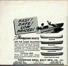 1949 Print Ad Thompson Boats w Full Length Spray Rails Peshtigo,WI Cortland,NY - £6.22 GBP