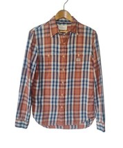 Denim &amp; Supply Ralph Lauren Plaid Flannel Shirt Size S Cotton Button Up Orange  - £15.17 GBP