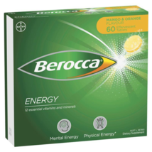 Berocca Energy Vitamin B & C Mango & Orange Flavour Effervescent Tablets 60 Pack - $94.27