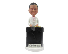 Custom Bobblehead Cool Corporate Pal In Formal Attire Trying To Be A Dj - Career - £132.43 GBP