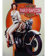 Dreaming Babe Harley Davidson Motorcycle Metal Sign - £13.30 GBP