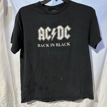 Vintage ACDC T-Shirt L Back-In-Black Tour 2005 Merch Graphic Tee - £11.72 GBP