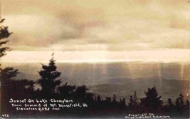 Sunset Lake Champlain from Mt Mansfield Summit Vermont RPPC Real Photo postcard - £5.84 GBP