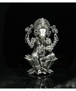 925 sterling silver Ganesha statue sculpture figurine, puja article art25 - €410,61 EUR