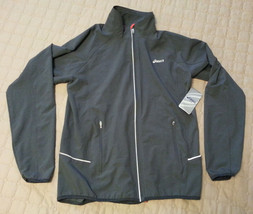 ASICS Men Size M Prime Jacket Full ZIp Polyester Spandex Gray zipped pockets - £54.23 GBP