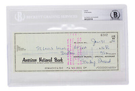 Stan Musial Signed St. Louis Cardinals Bank Check #4202 BGS - £90.99 GBP