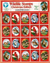 CANADA 1977 Wildlife Stamps Christmas Edition Very Fine Sheet 20 MNH Stamps - $2.54