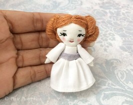 Handmade Miniature Princess Leia Doll, Star Wars Princess Leia, Mini Clo... - £23.98 GBP