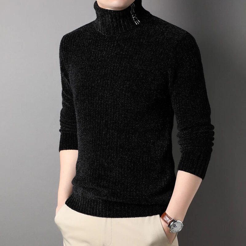 High Collar  Men&#39;s Winter  Soft Clothing Thickening  Autumn Knitting Long Sleeve - £166.17 GBP