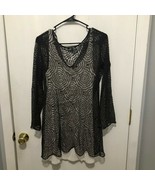 Nic &amp; Zoe Black Lace Long Sleeve Overlay White Sleeveless Dress SMALL - €9,30 EUR