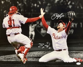 Brad Lidge Carlos Ruiz Firmado 16x20 Philadelphia Phillies 2008Ws Foto JSA ITP - £148.21 GBP