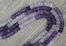8 inches long strand smooth purple AMETHYST heishi square gemstone beads... - £21.70 GBP