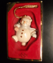 Lenox Christmas Ornament Snowman Carrying Tree in Original Presentation Box - £8.60 GBP