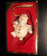 Lenox Christmas Ornament Snowman Carrying Tree in Original Presentation Box - $10.99
