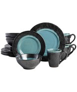 Gibson Elite Dragonstone 16 Piece Stoneware Reactive Glaze Dinnerware Se... - $115.96 CAD