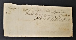 1779 antique Capt MEDAD WEBSTER hartford ct handwritten RECEIPT days wor... - £50.80 GBP