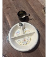 Vintage Porcelain Childs Warming Dish Plate - Little Boy Blue - W/ Sterl... - €30,17 EUR