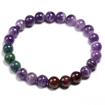 8mm Natural Garnet Japamala Necklace For Women Amethyst Beads Meditation 108 Mal - £33.76 GBP