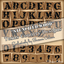 Digital Scrapbooking Grundgy Stenciled Wood Alphabet and Number Set - $3.99