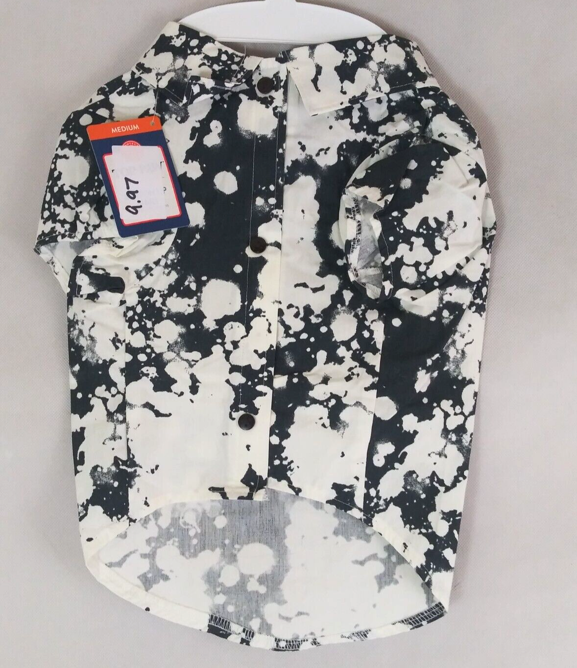 NWT Top Paw Black Bleach Button Up Collared Dress Shirt for Dogs Size Me... - $7.75