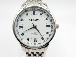 Strada Quartz Womens Watch New Battery Silver Tone Tachymetre White Dial... - £23.20 GBP