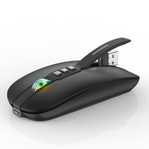 Silent Wireless Mouse, Slim Travel Mouse With Usb Receiver, 2.4G Wireless Blueto - £26.88 GBP