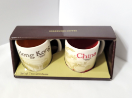 Starbucks Demi Tasse Hong Kong + China Mini Coffee Mug 3oz Espresso Set 2 Global - £36.89 GBP